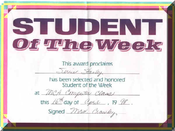 Student of Week !!